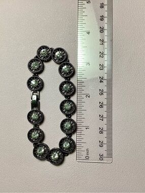 Delicate Clear Crystal Round-Link Bracelet